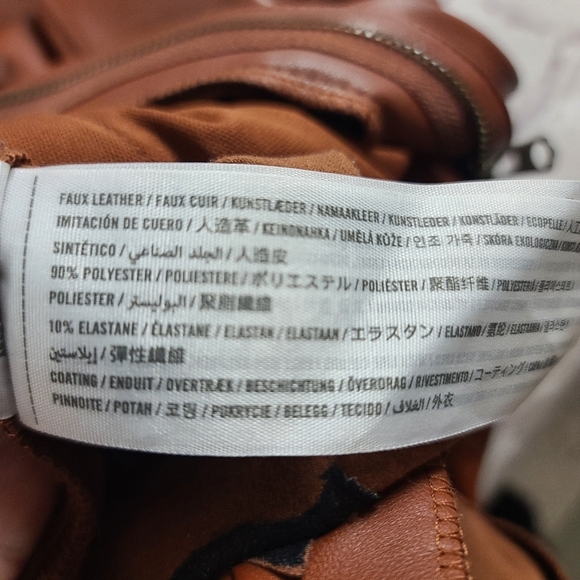 Abercrombie & Fitch WomensVegan Leather Sz LG High Rise Ankle Pants - Picture 11 of 11